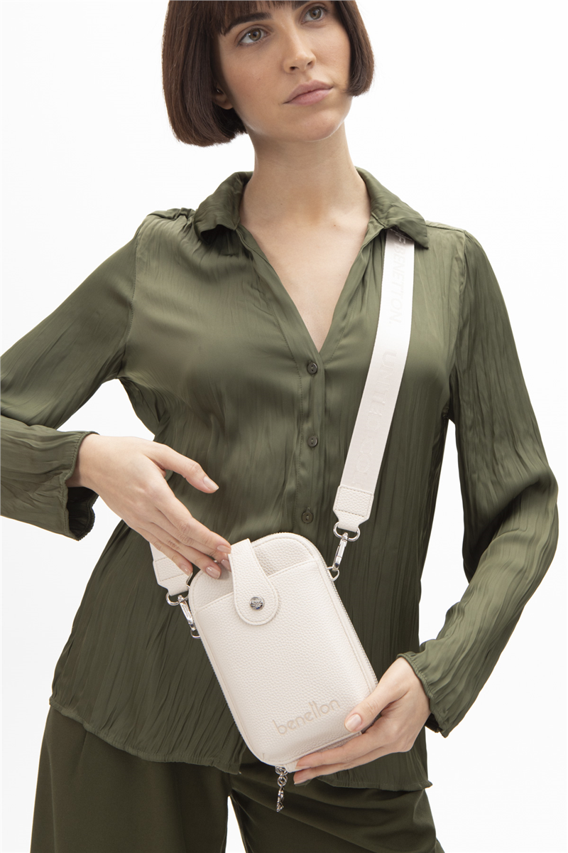 Benetton Krem Floter Kadın Çapraz Küçük Boy Çanta BNT 1500