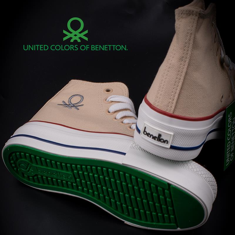 BenettonBenetton Krem Kalın Taban Kadın Uzun Keten Spor Ayakkabı BN30939