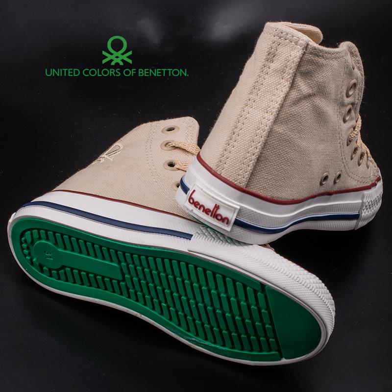 BenettonBenetton Krem Unisex Çocuk Boğazlı Keten Spor BN 30686