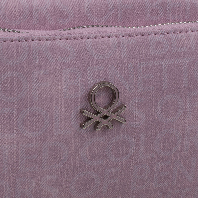 Benetton Lila Monogram Eskitme Kadın Çapraz Çanta BNT 1292
