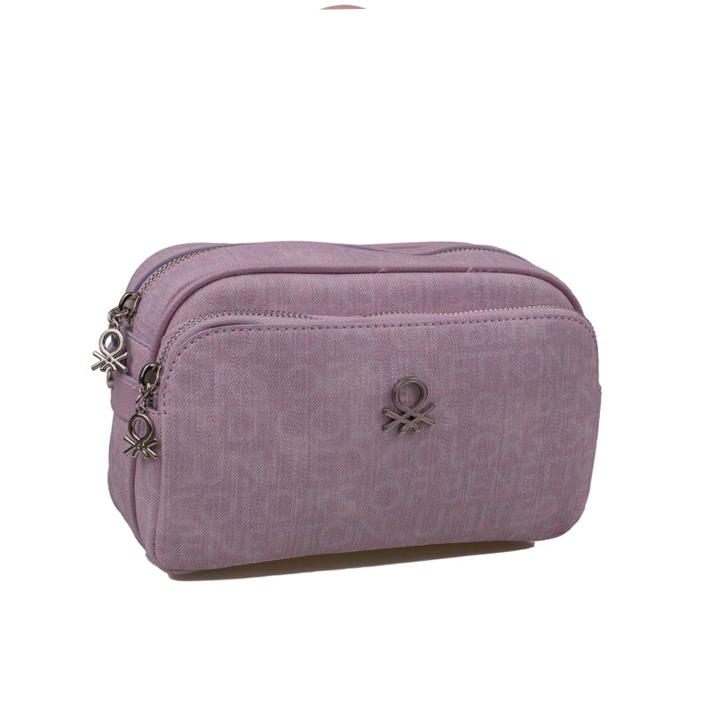 Benetton Lila Monogram Eskitme Kadın Çapraz Çanta BNT 1292