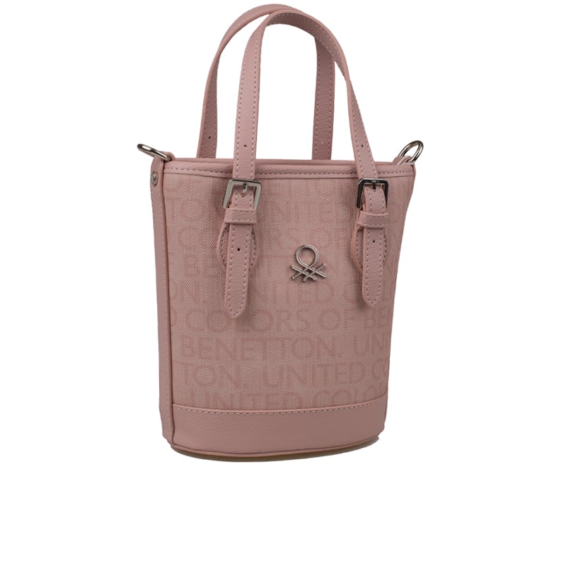Benetton Pudra Monogram Eskitme Kadın Küçük El Çantası BNT 1329