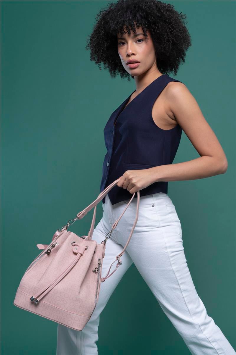 Benetton Pudra Monogram Eskitme Kadın Kol Çantası BNT 1313