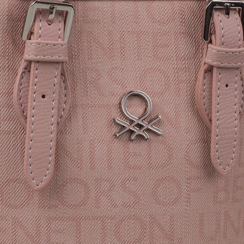 Benetton Pudra Monogram Eskitme Kadın Küçük El Çantası BNT 1329