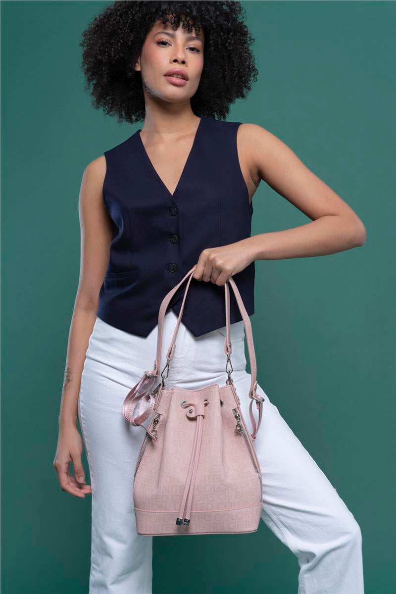 Benetton Pudra Monogram Eskitme Kadın Kol Çantası BNT 1313