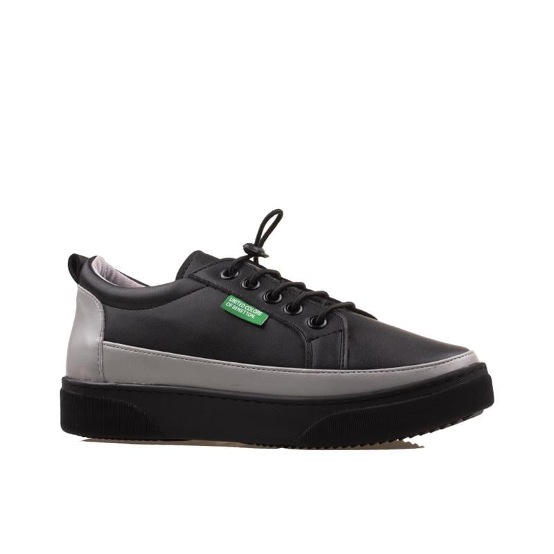 BenettonBenetton Siyah-Füme Yumuşak Deri Kadın Sneaker BN 30366
