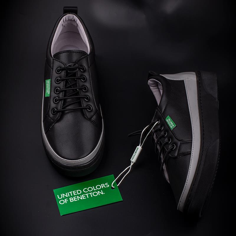 BenettonBenetton Siyah-Füme Yumuşak Deri Kadın Sneaker BN 30366