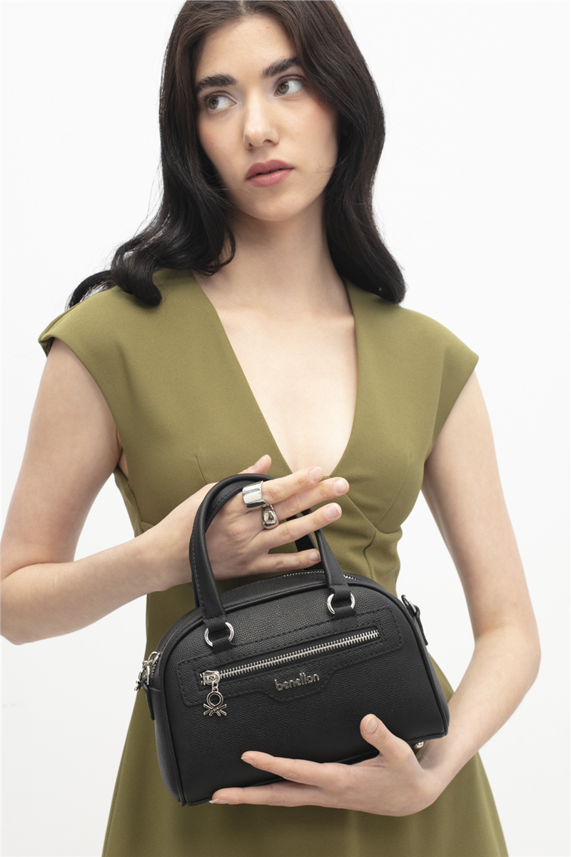 Benetton Siyah Porto Kadın Kol Çantası BNT 1802