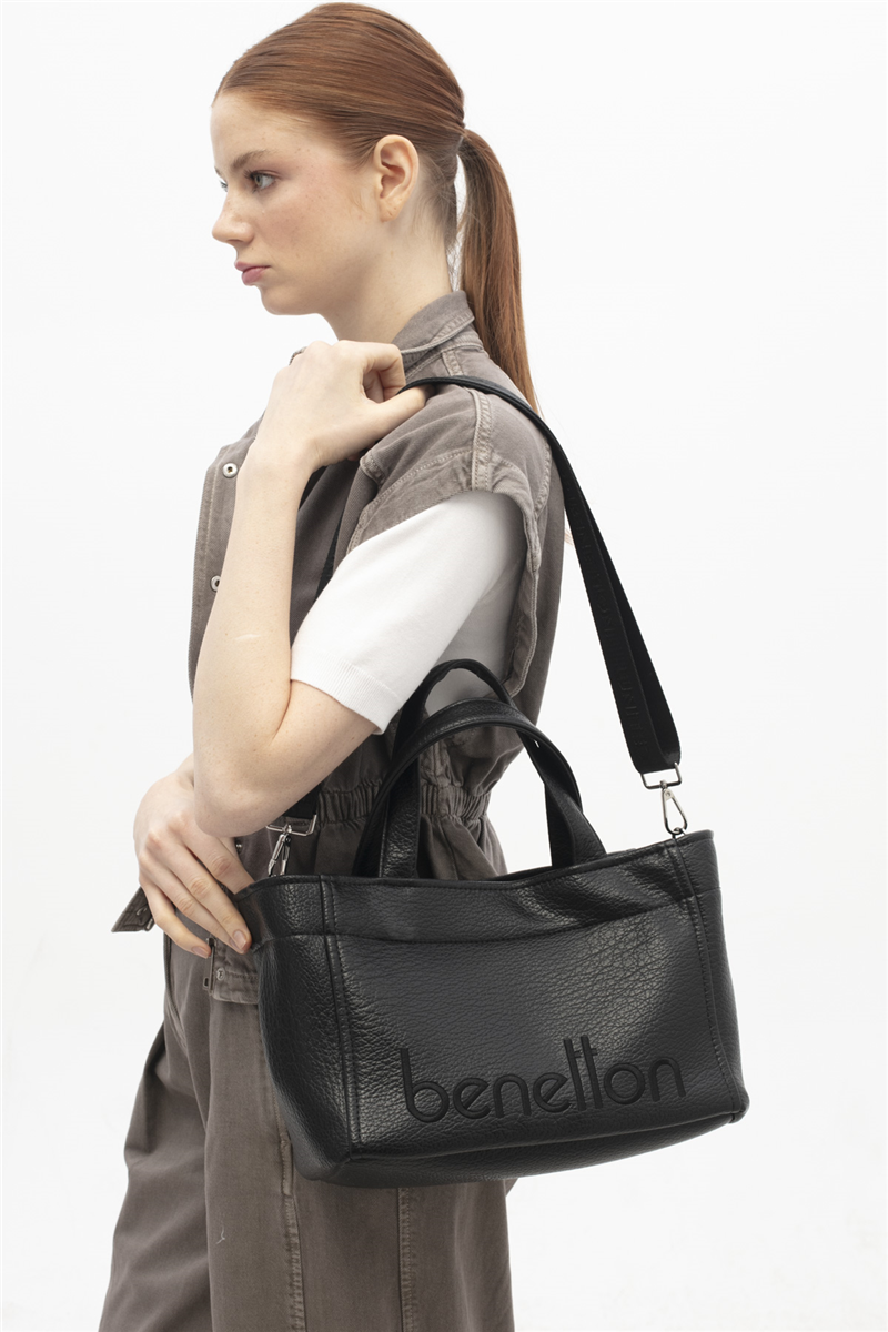 Benetton Siyah Soft Line Kadın Kol Çantası BNT 1844