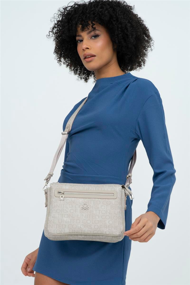 Benetton Taş Eskitme Monogram Kadın Çapraz Çanta BNT 1276