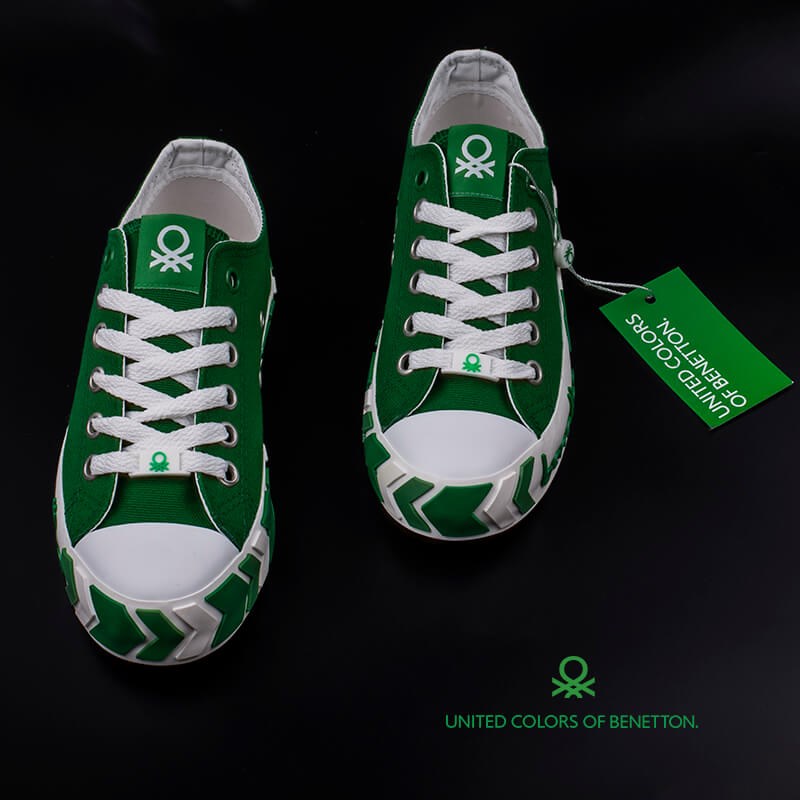 BenettonBenetton Yeşil Kadın Çizgili Spor Ayakkabı BN-30620