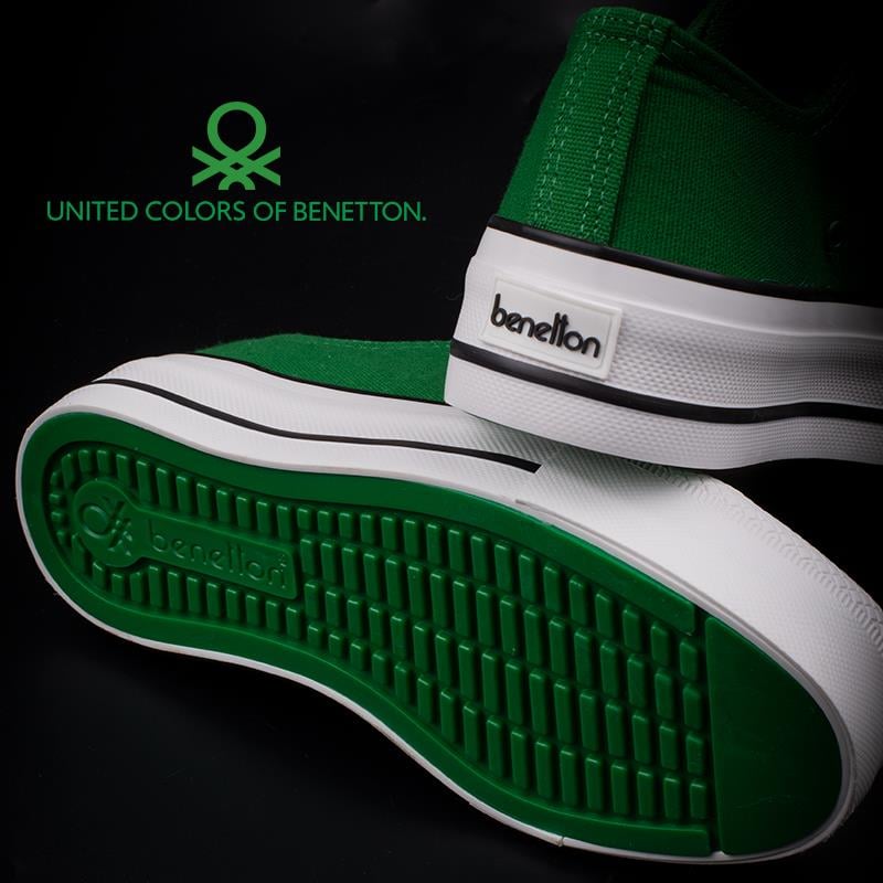 BenettonBenetton Yeşil Kalın Taban Kadın Keten Spor Ayakkabı BN 30935
