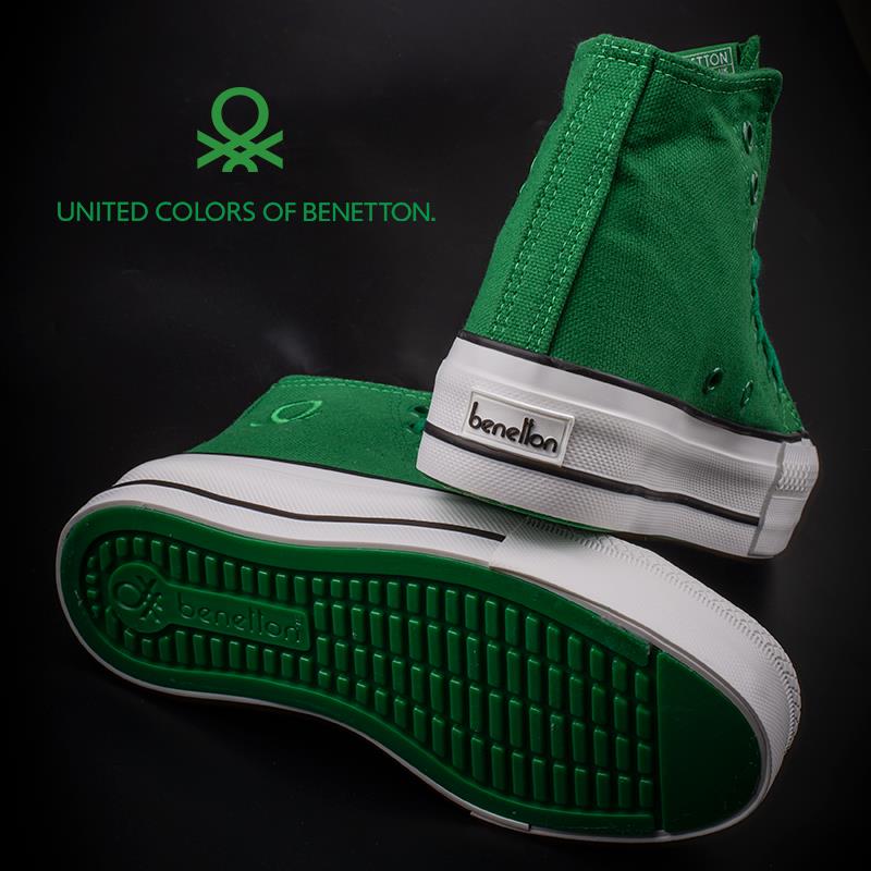BenettonBenetton Yeşil Kalın Taban Kadın Uzun Keten Spor Ayakkabı BN30939