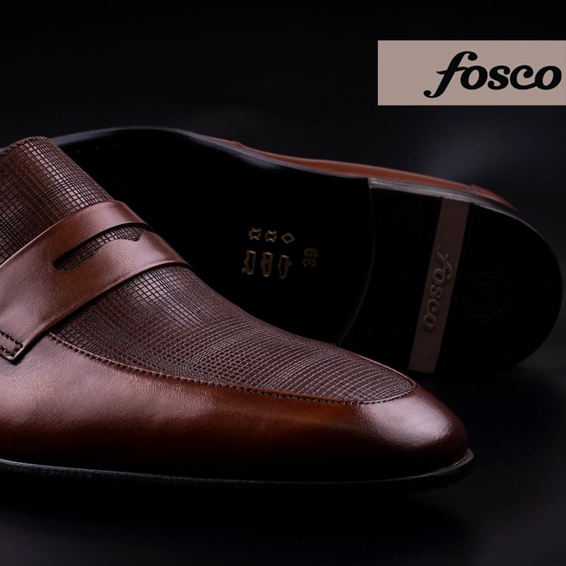 FoscoFosco Kahverengi Erkek Hakiki Deri Lazer Kesim Bağcıksız Ayakkabı