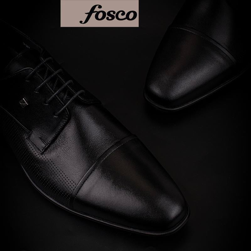 Fosco Siyah Hakiki Deri Bağcıklı Özel Üretim Klasik Ayakkabı