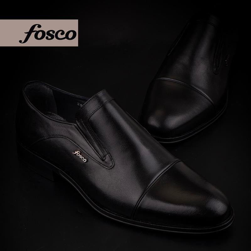 Fosco Siyah Hakiki Deri Bağcıksız Klasik Ayakkabı