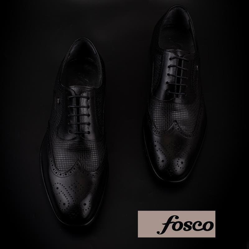 Fosco Siyah Lazer Kesim Neolit Erkek Klasik Ayakkabı