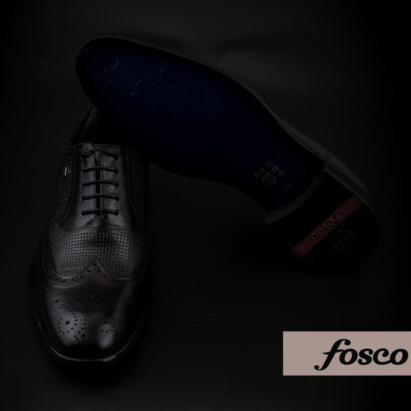Fosco Siyah Lazer Kesim Neolit Erkek Klasik Ayakkabı