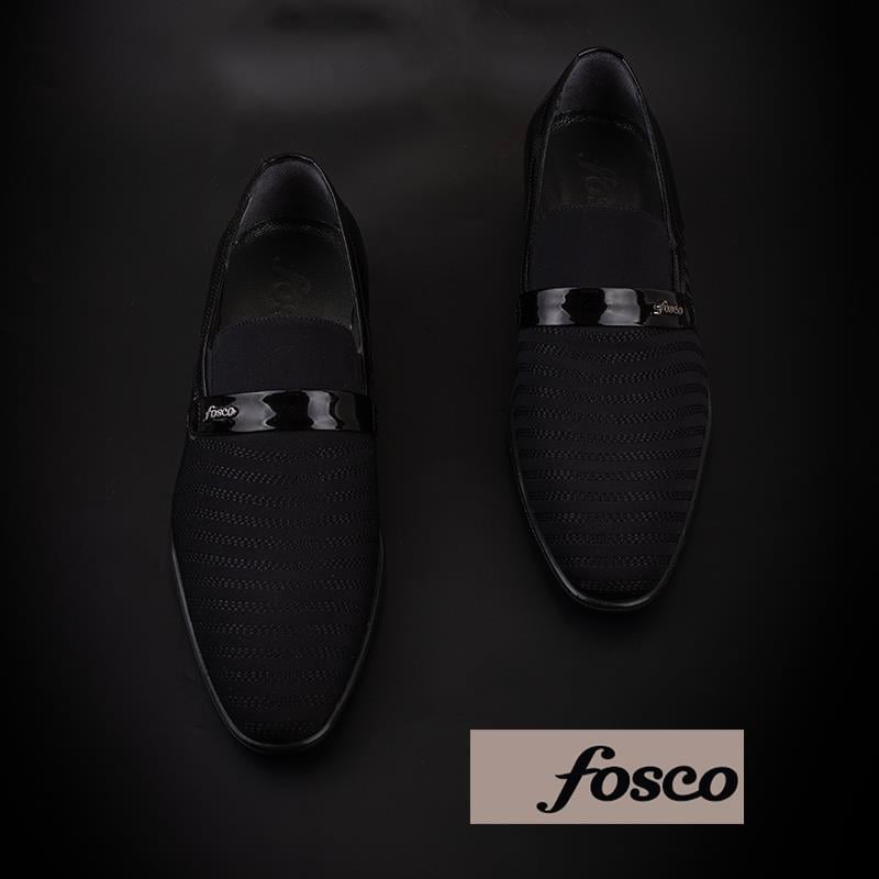 Fosco Siyah Saten Üzeri Rugan İşlemeli Erkek Klasik Ayakkabı