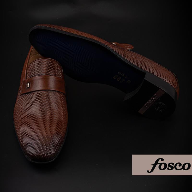 Fosco Taba Bağcıksız Lazer Baskılı Erkek Klasik Ayakkabı