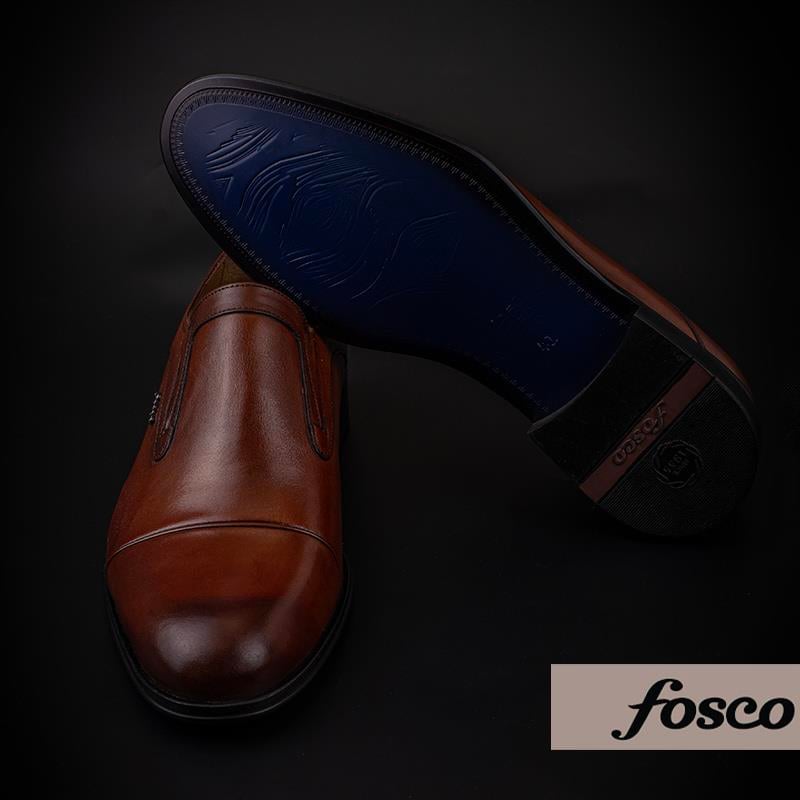 Fosco Taba Hakiki Deri Bağcıksız Klasik Ayakkabı