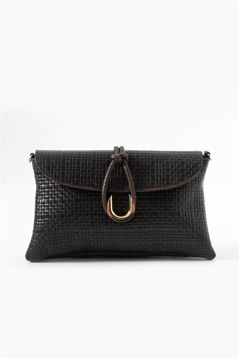 Jacquline Kahverengi Heryn Hasır Kadın Clutch ve Omuz Çantası