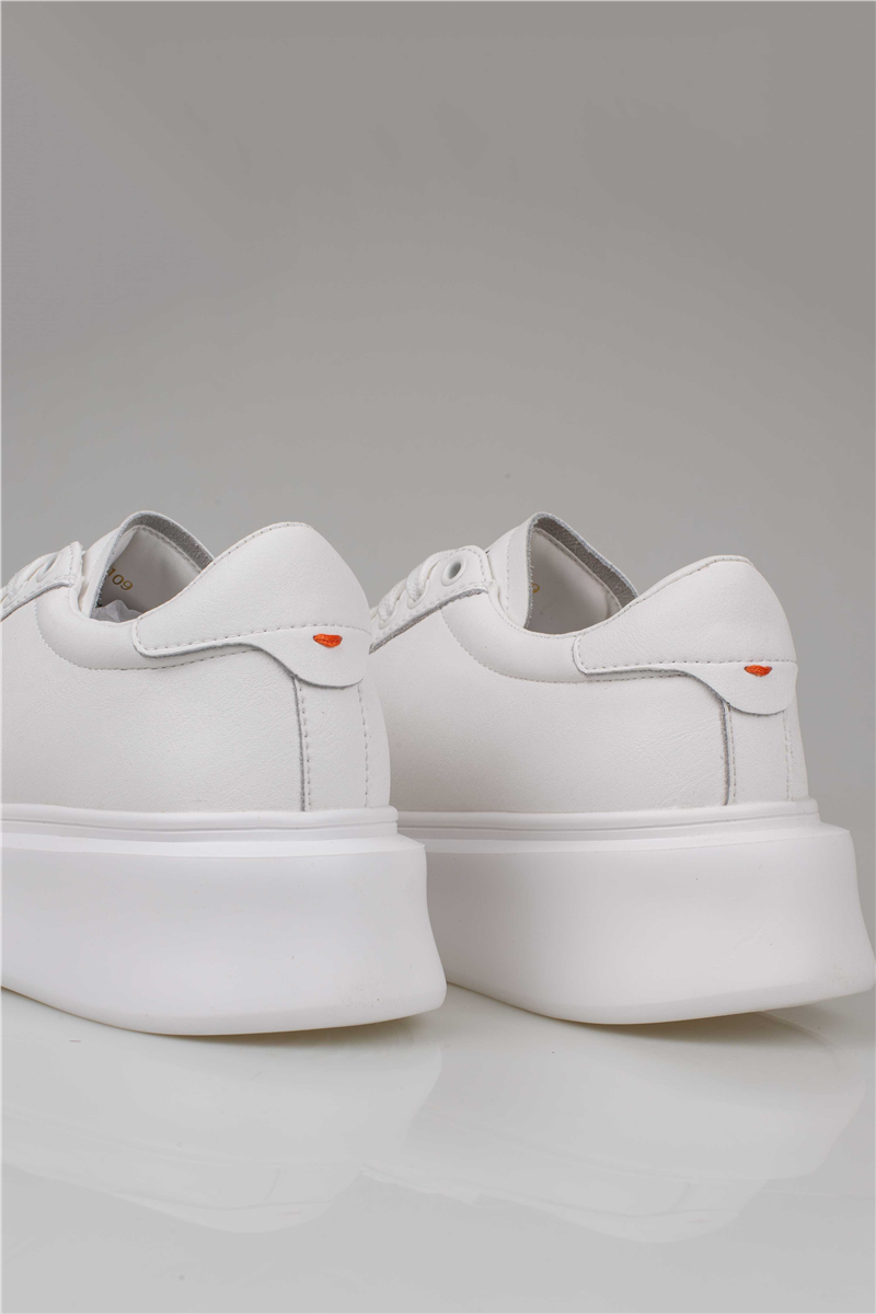 Lufian Beyaz Grace Kalın Taban Deri Sneaker