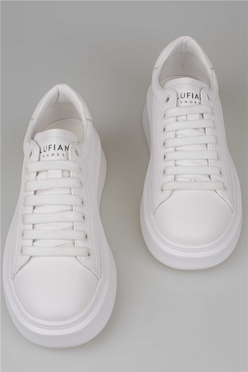 Lufian Beyaz Grace Kalın Taban Deri Sneaker