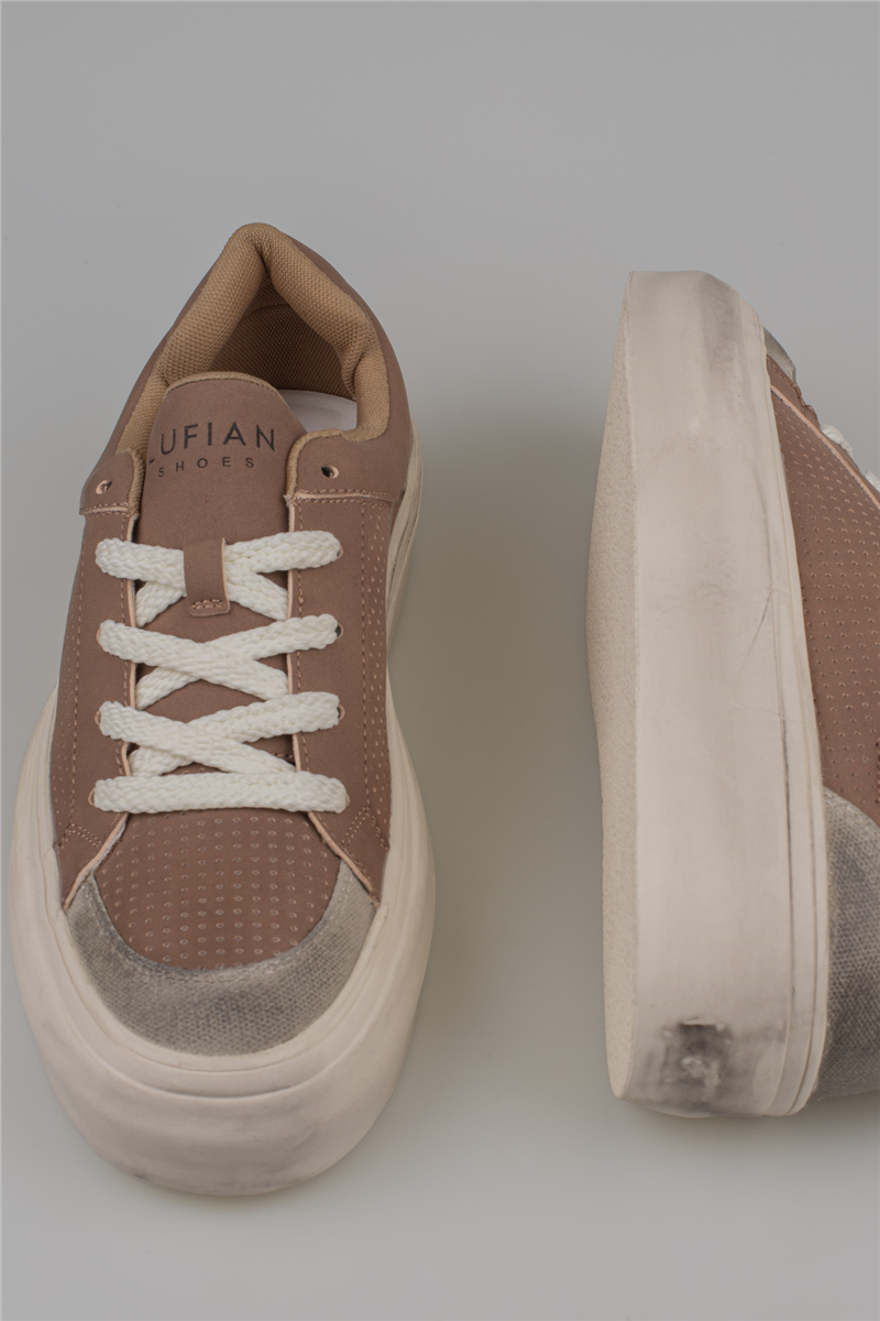 Lufian Kahverengi Allan Eskitme Model Erkek Sneaker