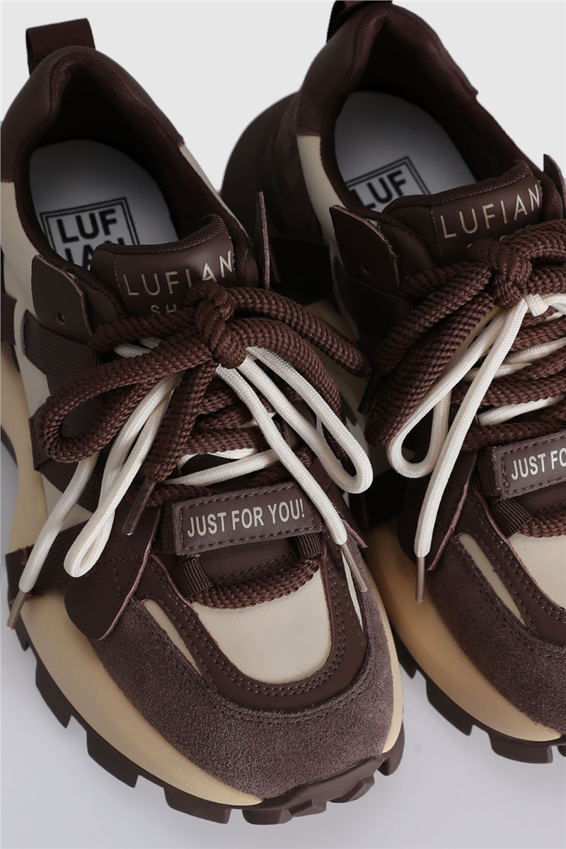 Lufian Kahverengi Yoko Kadın Deri Sneaker