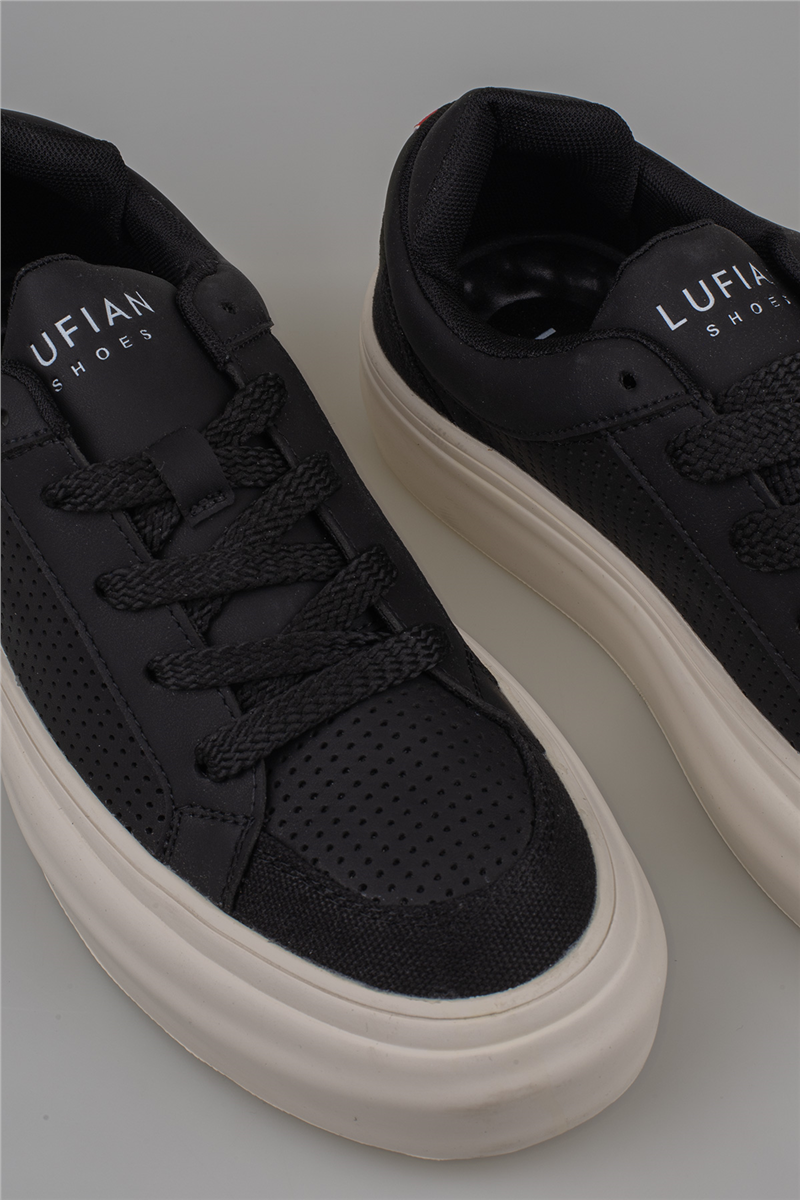 Lufian Siyah Allan Eskitme Model Erkek Sneaker