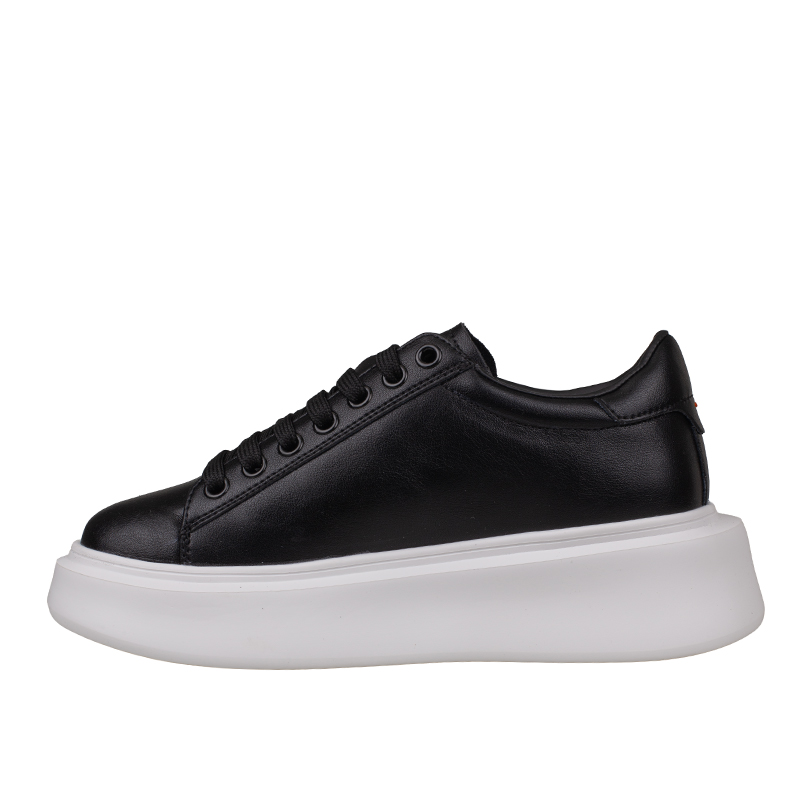 Lufian Siyah-Beyaz Grace Kalın Taban Deri Sneaker