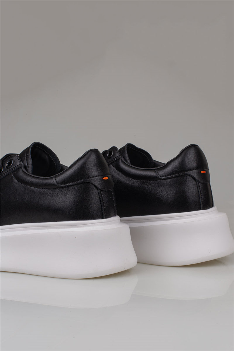 Lufian Siyah-Beyaz Grace Kalın Taban Deri Sneaker