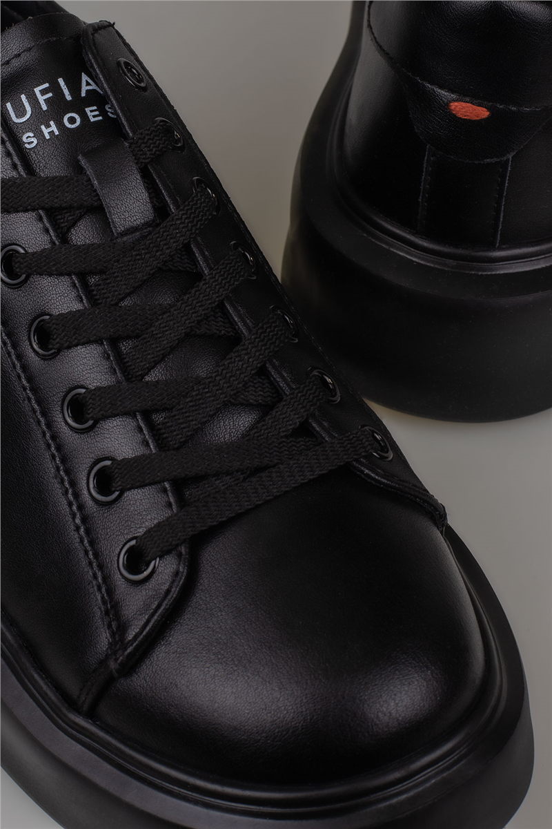 Lufian Siyah Grace Kalın Taban Deri Sneaker
