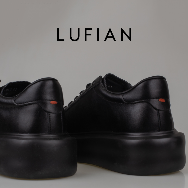 Lufian Siyah Grace Kalın Taban Deri Sneaker