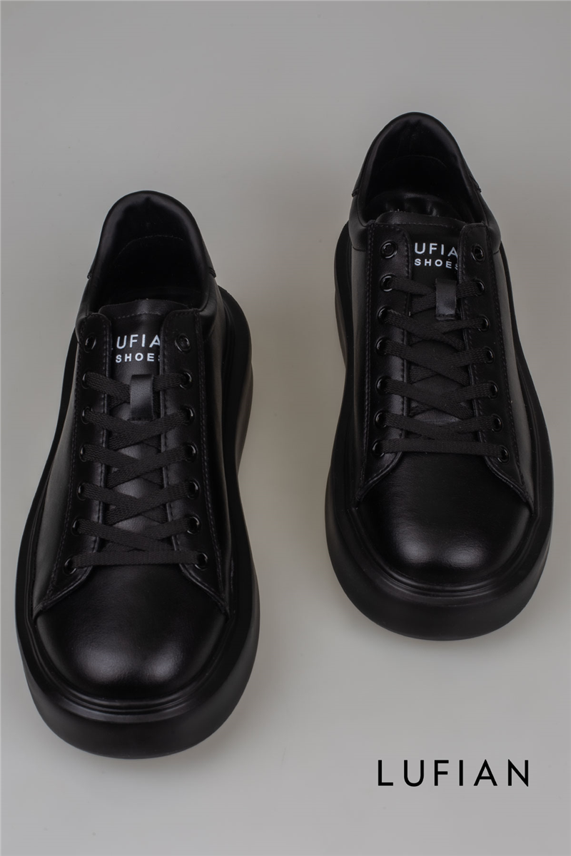 Lufian Siyah Grace Kalın Taban Deri Sneaker