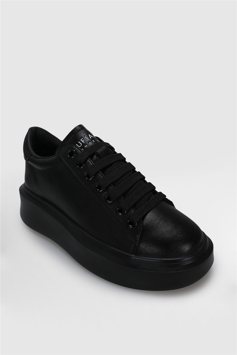 Lufian Siyah Grace Kalın Taban Deri Sneaker