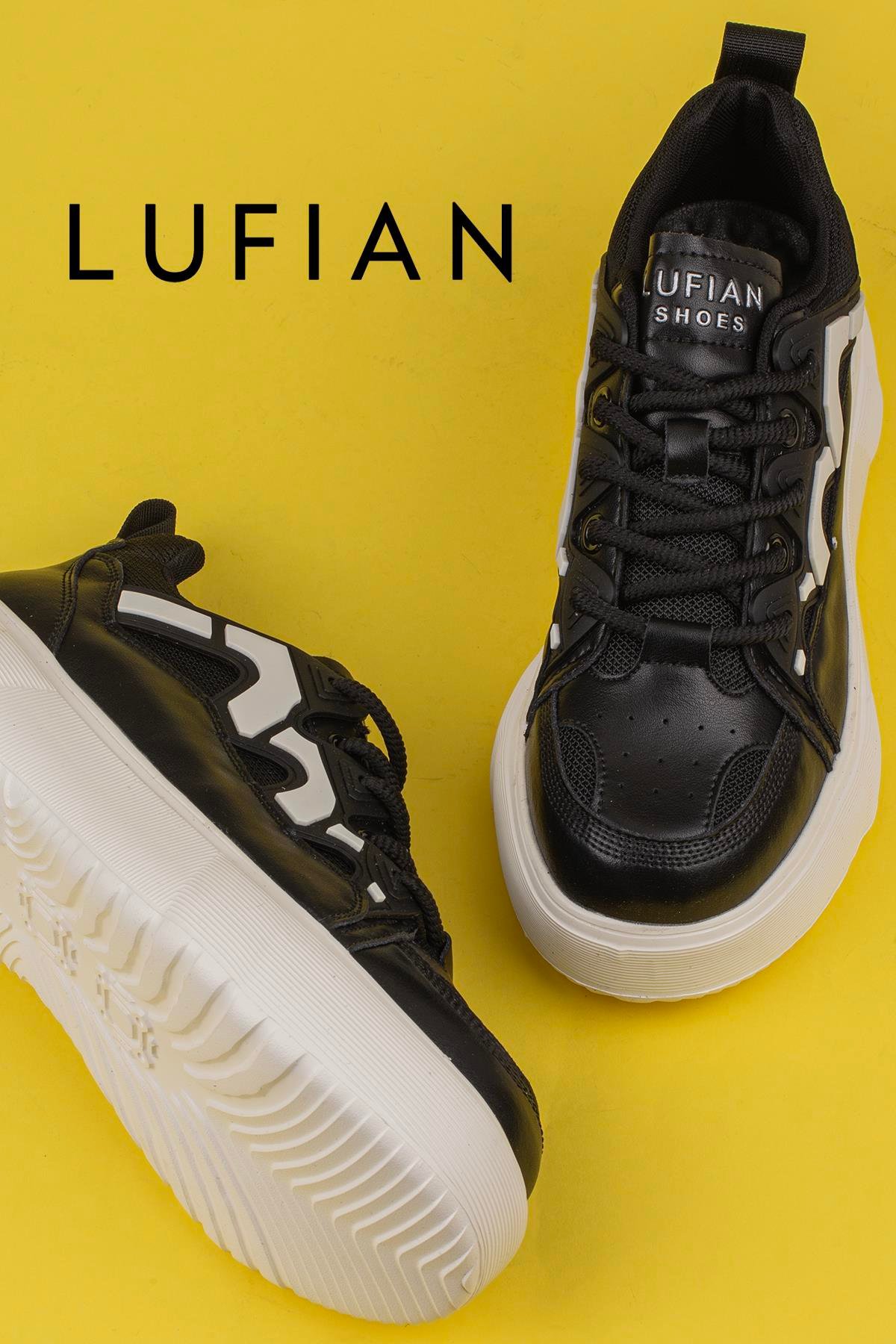 Lufian Siyah Jake Erkek Deri Sneaker
