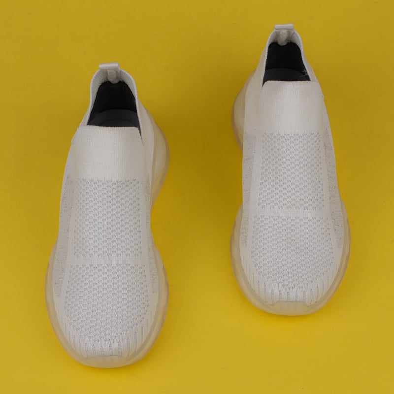 M2S Beyaz Marla Kadın Lastikli Ortopedik Sneaker