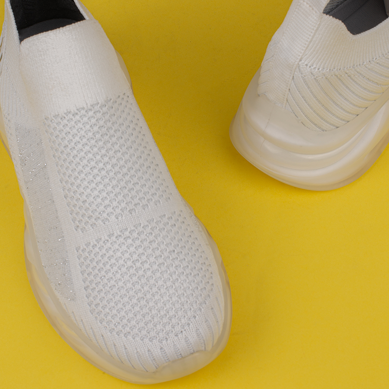 M2S Beyaz Marla Kadın Lastikli Ortopedik Sneaker