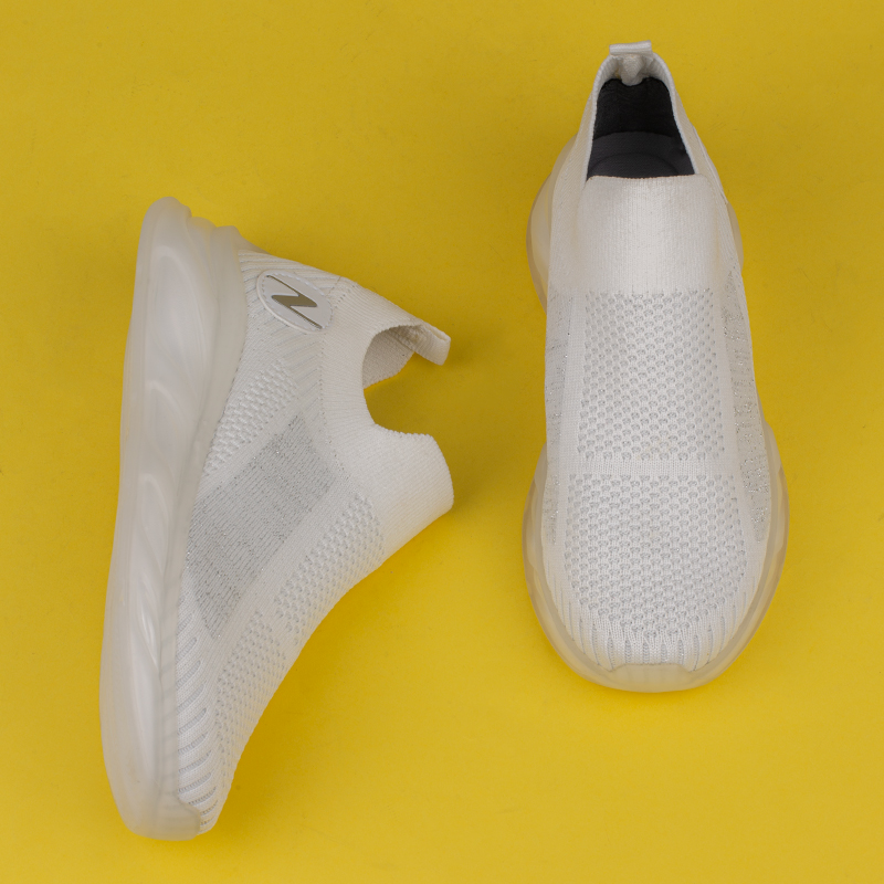 M2S Beyaz Marla Kadın Lastikli Ortopedik Sneaker