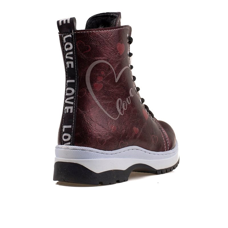 M2SM2S Bordo Kız Çocuk Patik Love Postal Bot