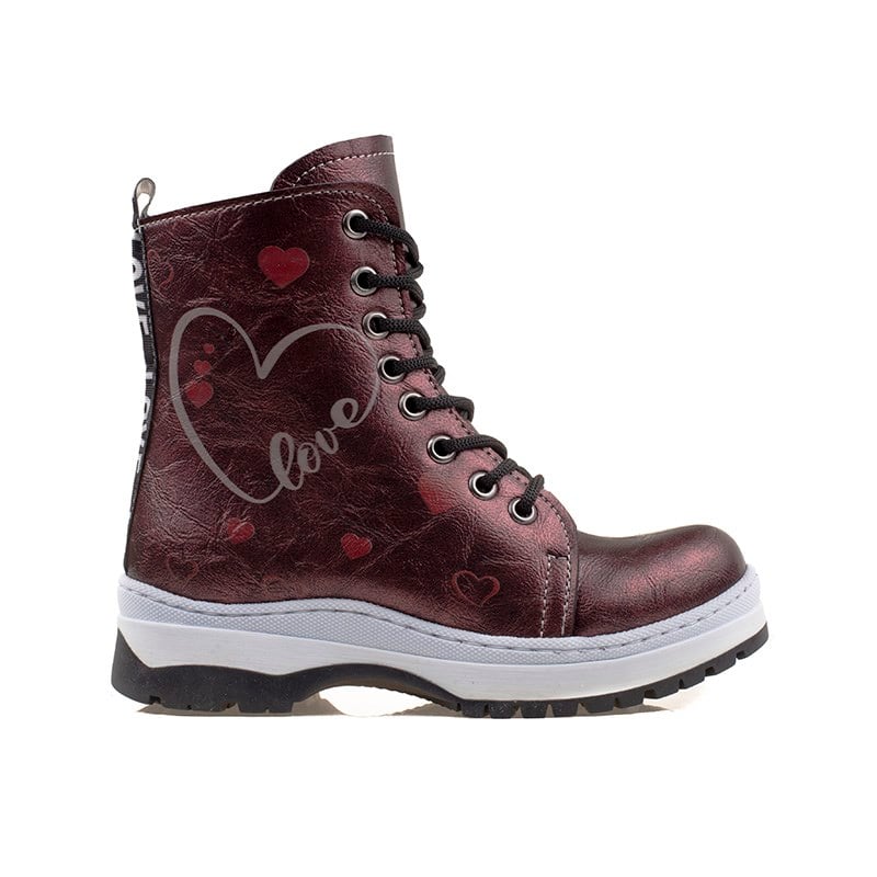 M2SM2S Bordo Kız Çocuk Patik Love Postal Bot