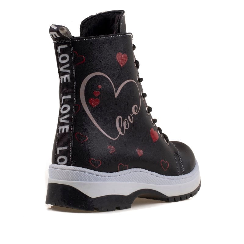 M2SM2S Siyah Kız Çocuk Patik Love Postal Bot