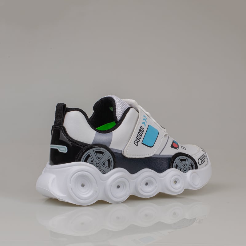 Pepino Beyaz Erkek Çocuk Işıklı Patik Desenli Sneaker