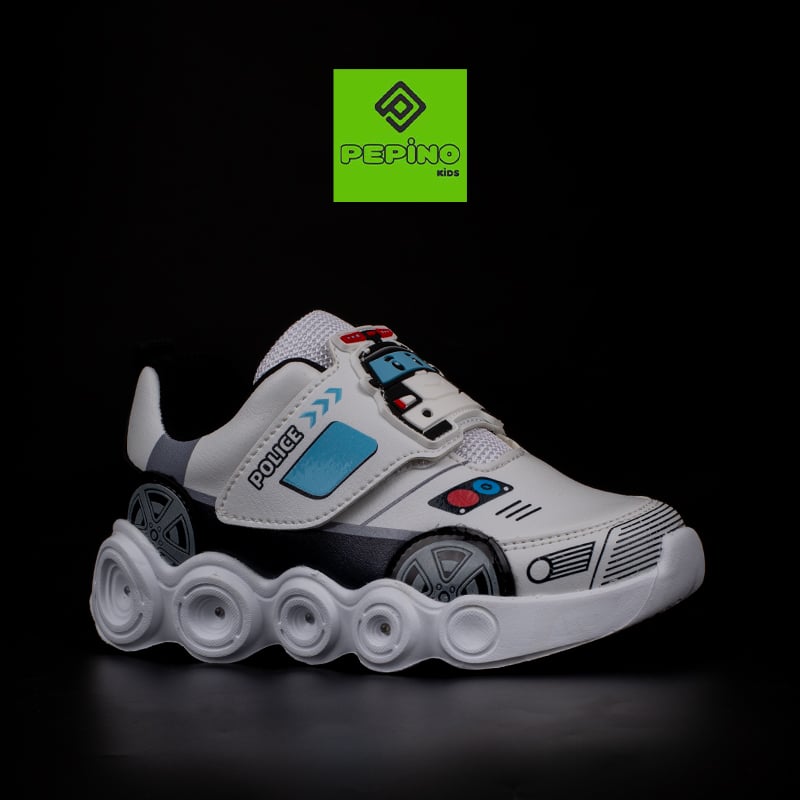 Pepino Beyaz Erkek Çocuk Işıklı Patik Desenli Sneaker