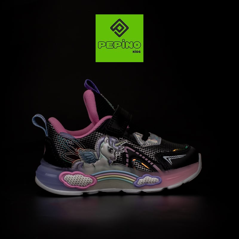 Pepino Siyah Kız Çocuk Patik Işıklı Cırtlı Sneaker
