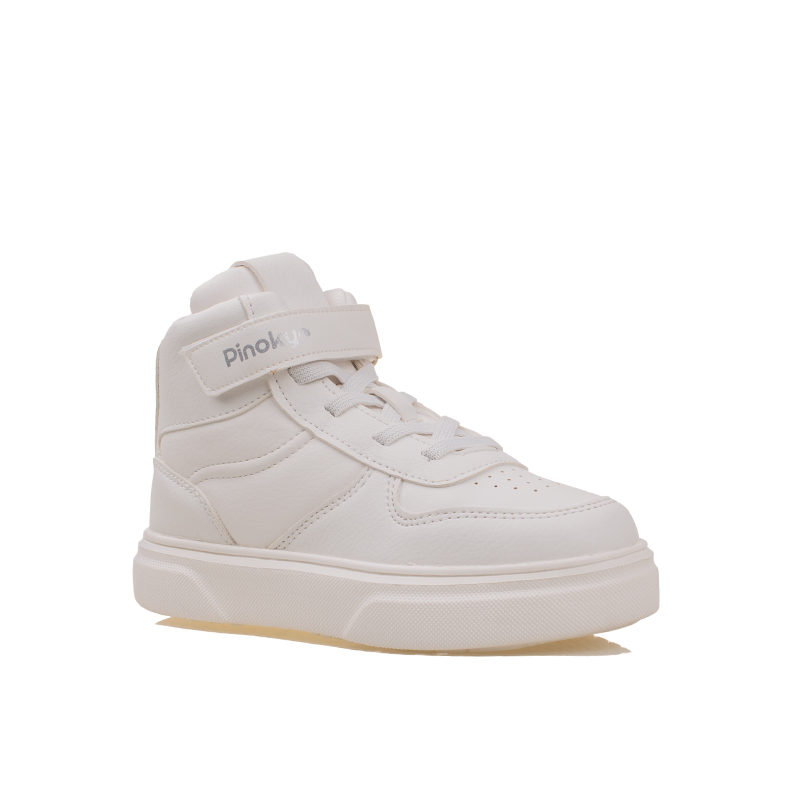 PinokyoPinokyo Beyaz Memory Foam Hafif Çocuk Boğazlı Sneaker