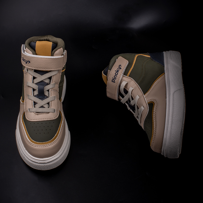 PinokyoPinokyo Haki Memory Foam Hafif Çocuk Boğazlı Sneaker