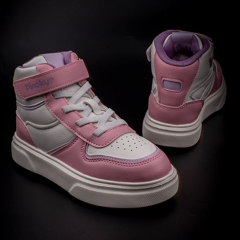 PinokyoPinokyo Pembe Memory Foam Hafif Çocuk Boğazlı Sneaker